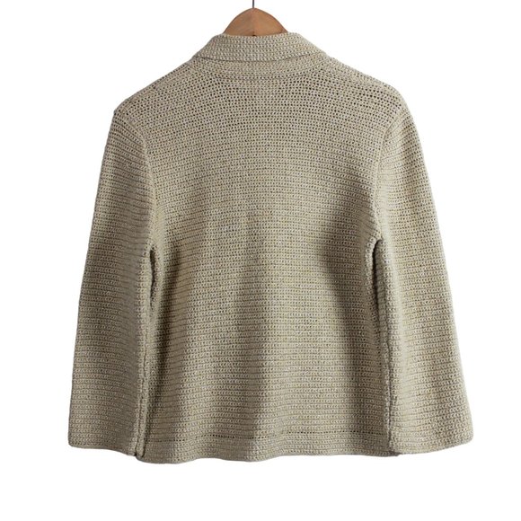 Spanner Beige Metallic Knit Sweater Blazer - Picture 2 of 15